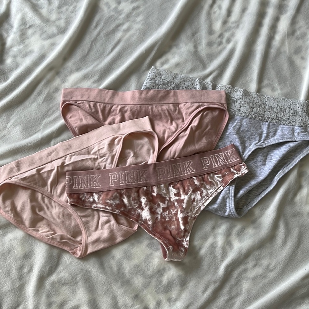PINK velvet thong bundle size S